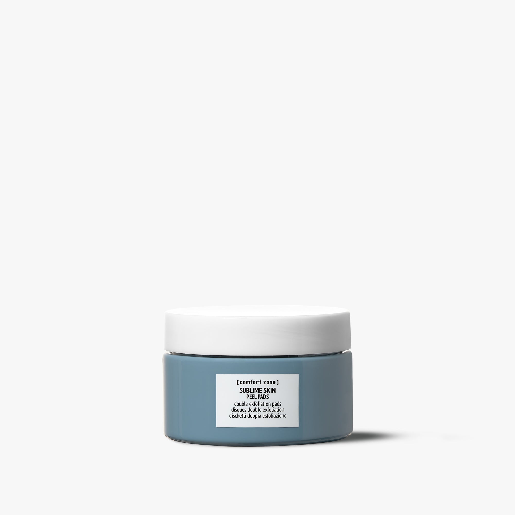 Comfort Zone: Sublime Skin PEEL PADS Cotons&nbsp;double exfoliation&lt;!-- split --&gt;Cotons pré-imbibés pour une exfoliation mécanique et chimique. Réduisez les signes du vieillissement et obtenez un teint plus lumineux avec ces&nbsp;cotons formulés avec des acides glycolique, lactique et citrique.-8004608518440
